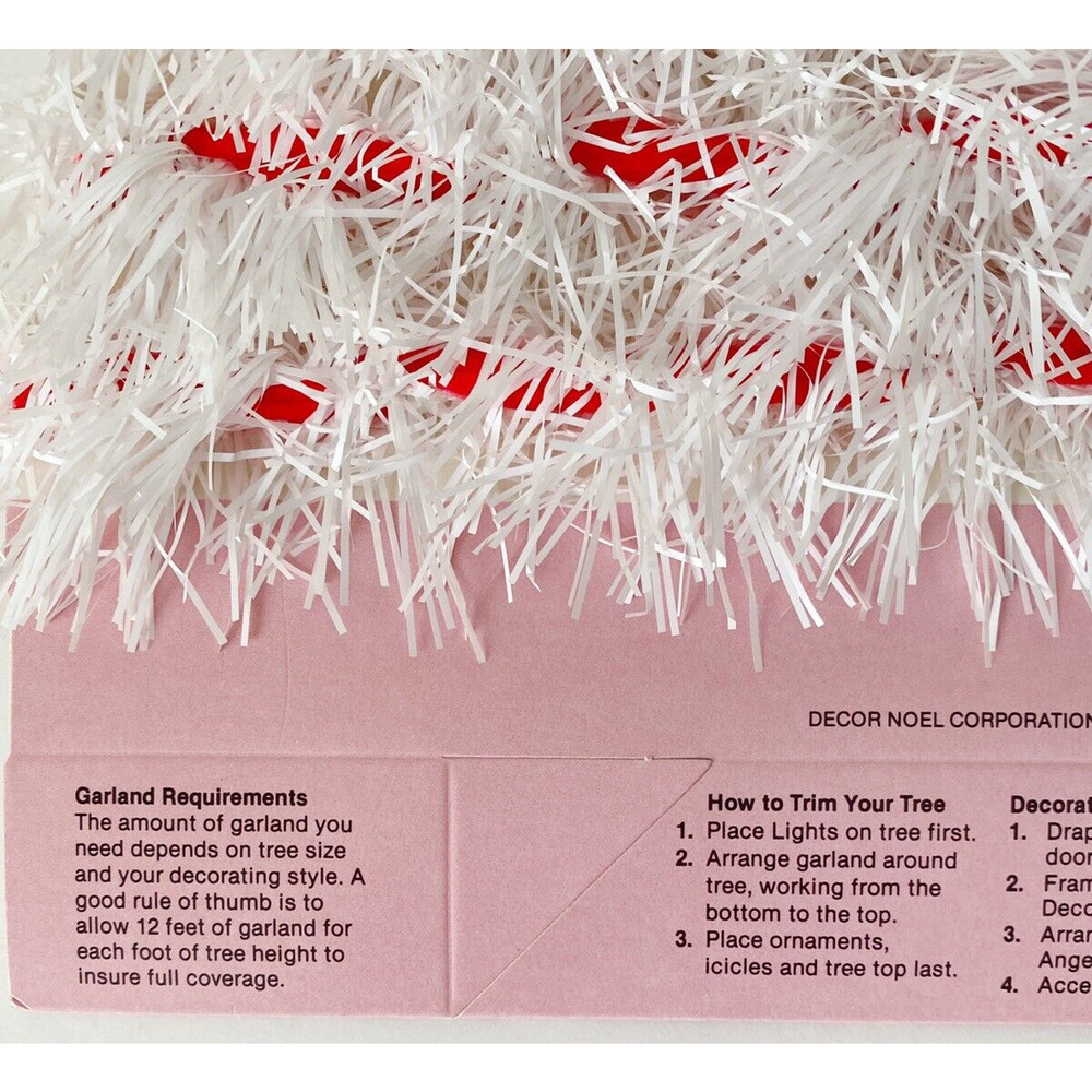 Vintage Christmas Garland Red White Candy Cane 15 Ft 1970s NOS Set of 3 - Picture 8 of 9